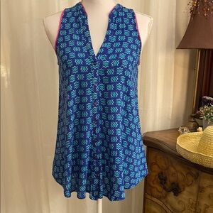 Maeve Blue Sleeveless Relaxed Tank Top